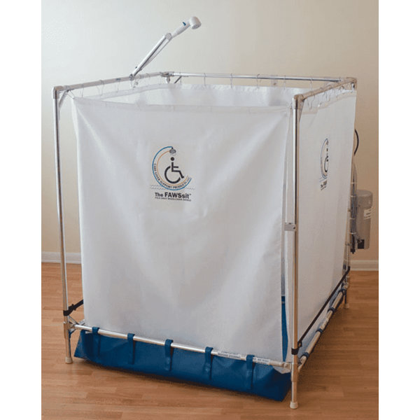 Fawssit Portable Showers 42" W x 42" D x 48" H SemiFrameless Rectangle